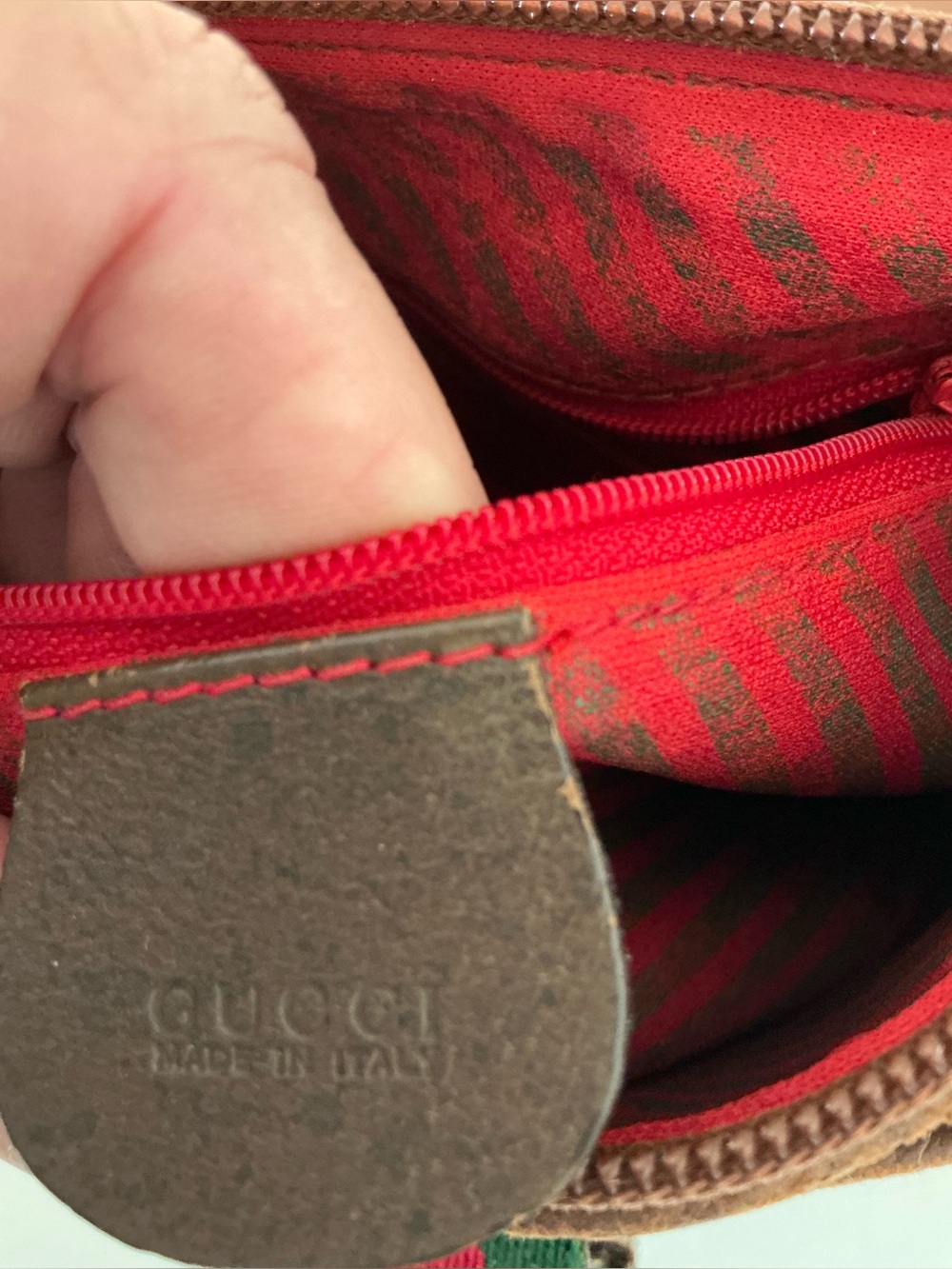 Gucci Vintage Gucci GG Supreme Crossbody Bag Web Stripe Monogram Shoulder Bag - Picture 12 of 16